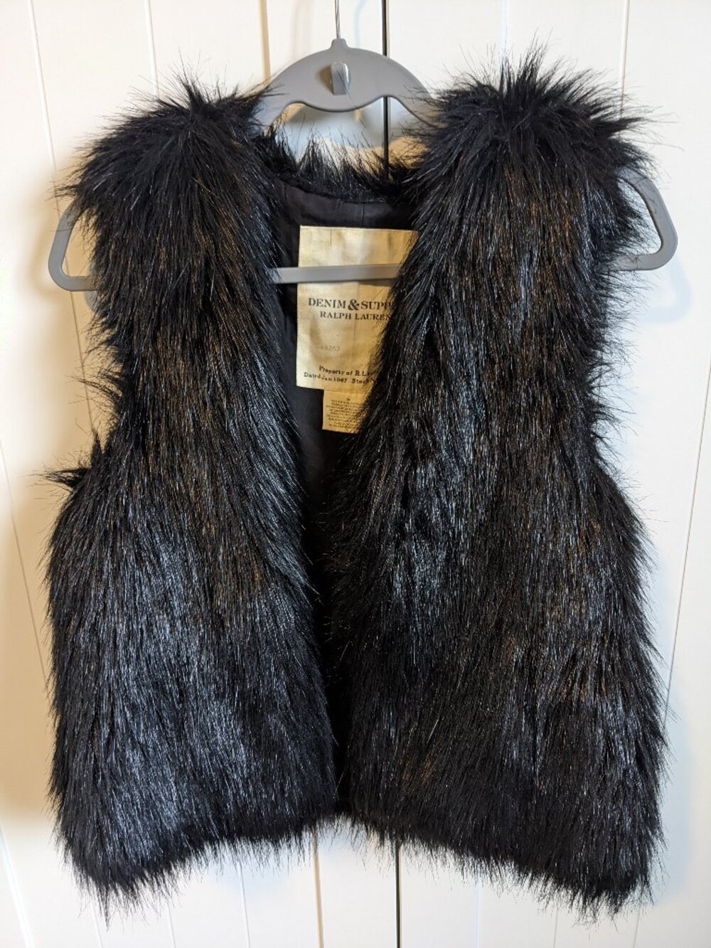 Ralph Lauren Faux Fur Vest Black Medium